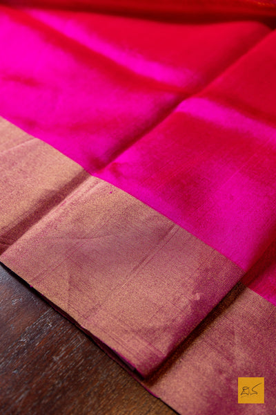Mahamaya- Pink Chanderi Pure Silk Handwoven Saree