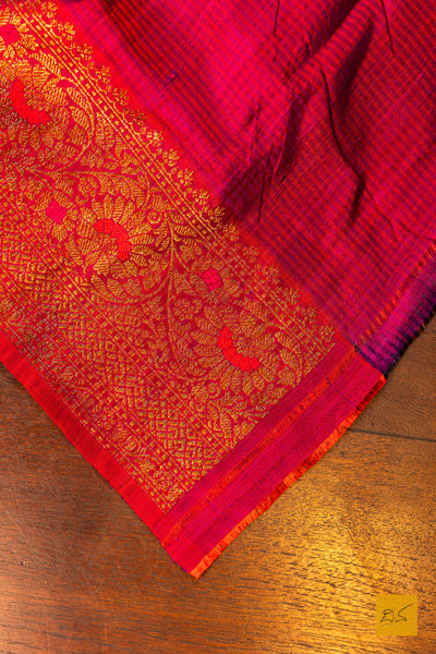 Nikitha- Purple Banarasi Dupion Silk Handwoven Saree