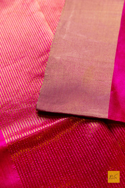Mahamaya- Pink Chanderi Pure Silk Handwoven Saree