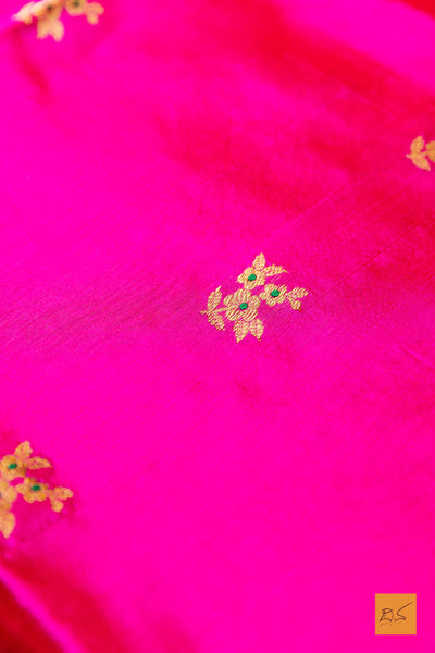 Mahamaya- Pink Chanderi Pure Silk Handwoven Saree