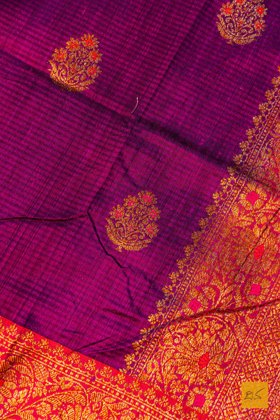 Nikitha- Purple Banarasi Dupion Silk Handwoven Saree