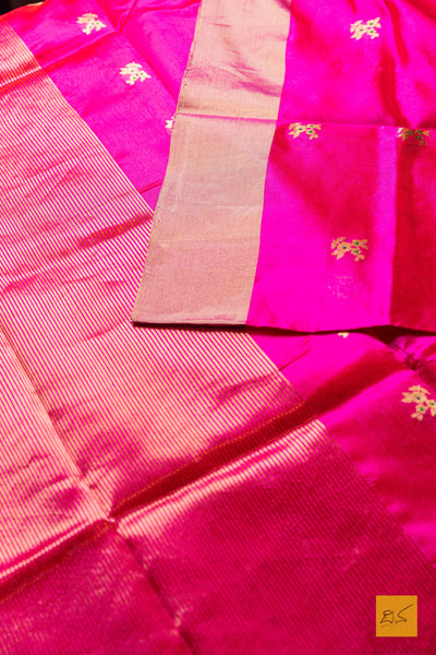 Mahamaya- Pink Chanderi Pure Silk Handwoven Saree