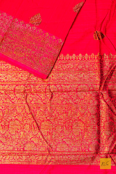 Nithya- Pink Banarasi Dupion Silk Handwoven Saree