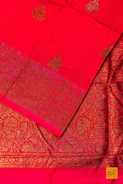 Nithya- Pink Banarasi Dupion Silk Handwoven Saree