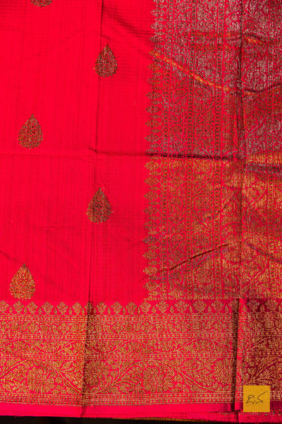 Nithya- Pink Banarasi Dupion Silk Handwoven Saree