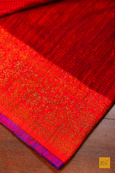 Adishakthi- Blue Banarasi Dupion Silk Handwoven Saree