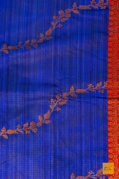 Adishakthi- Blue Banarasi Dupion Silk Handwoven Saree