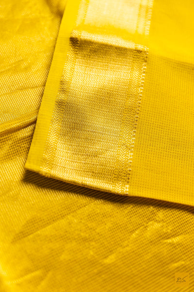 Apoorva- Yellow Maheshwari Silk Cotton Handwoven Saree