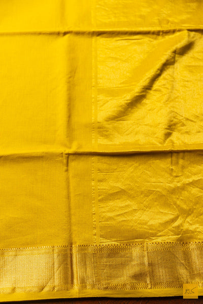 Apoorva- Yellow Maheshwari Silk Cotton Handwoven Saree