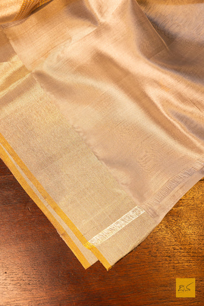 Rachitha- Off White Chanderi Pure Silk Handwoven Saree