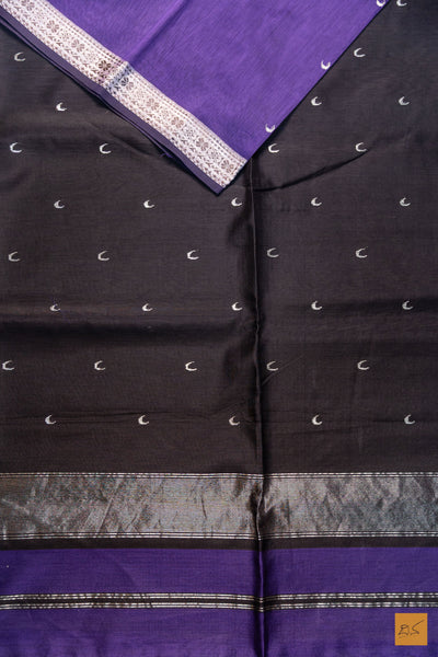 Shyamala- Purple Maheshwari Silk Cotton Handwoven Saree