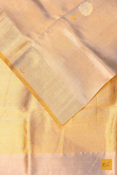 Rachitha- Off White Chanderi Pure Silk Handwoven Saree
