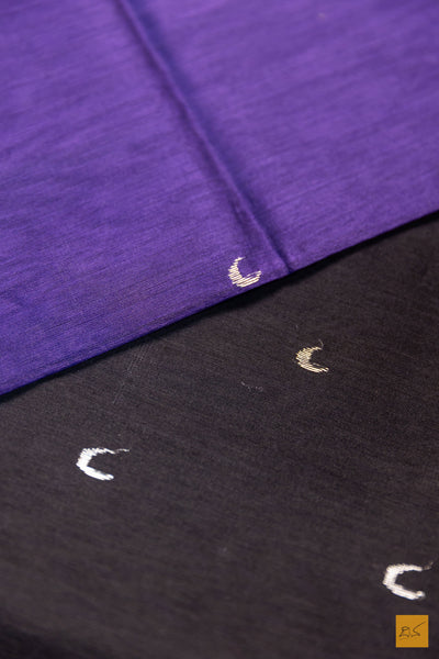 Shyamala- Purple Maheshwari Silk Cotton Handwoven Saree
