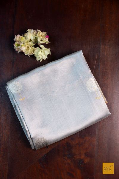 Rachitha- Off White Chanderi Pure Silk Handwoven Saree