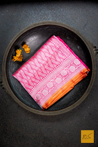 Rose Pink Brocade Banarasi Katan Silk Saree