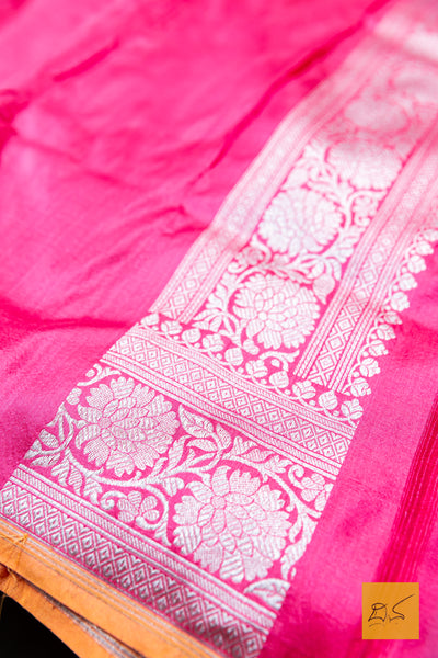 Rose Pink Brocade Banarasi Katan Silk Saree