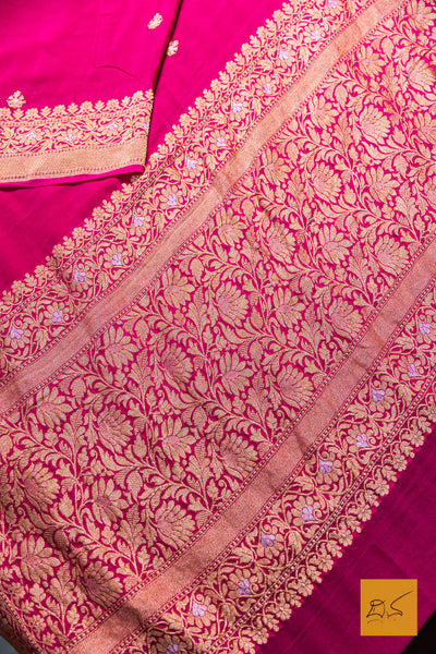 Ranjani- Pink Banarasi Georgette Handwoven Saree