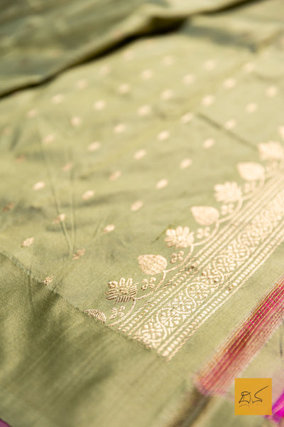 Mayobhava- Pink Banarasi Katan Silk Handwoven Saree