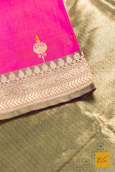 Mayobhava- Pink Banarasi Katan Silk Handwoven Saree
