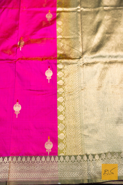Mayobhava- Pink Banarasi Katan Silk Handwoven Saree