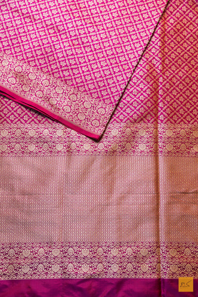 Vardhini- Pink Banarasi Katan Silk Brocade Handwoven Saree