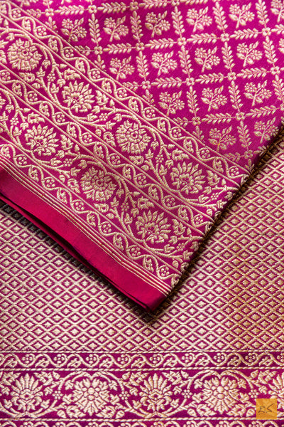 Vardhini- Pink Banarasi Katan Silk Brocade Handwoven Saree