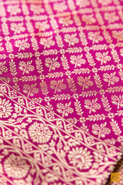 Vardhini- Pink Banarasi Katan Silk Brocade Handwoven Saree
