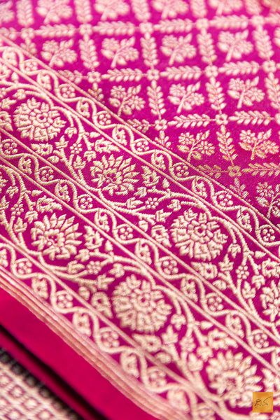 Vardhini- Pink Banarasi Katan Silk Brocade Handwoven Saree