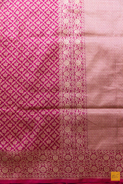 Vardhini- Pink Banarasi Katan Silk Brocade Handwoven Saree