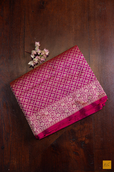 Vardhini- Pink Banarasi Katan Silk Brocade Handwoven Saree
