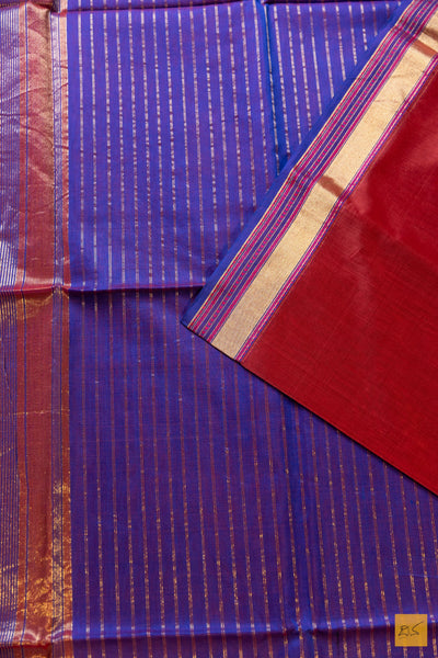 Achala- Maroon Maheshwari Silk Cotton Handwoven Saree