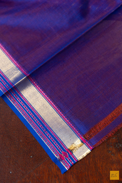 Achala- Maroon Maheshwari Silk Cotton Handwoven Saree