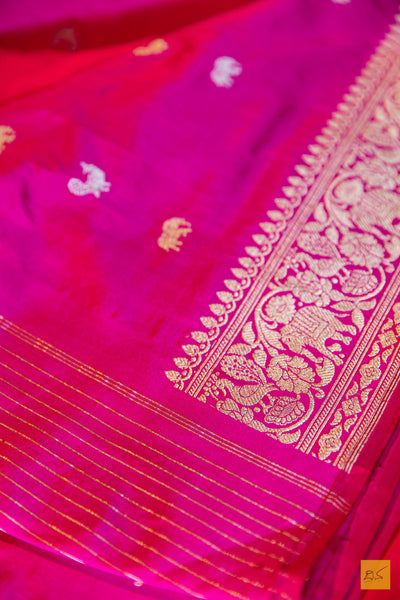 Ashwini- Pink Banarasi Katan Silk Handwoven Saree