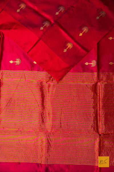 Ashwitha- Pink Chanderi Pure Silk Handwoven Saree