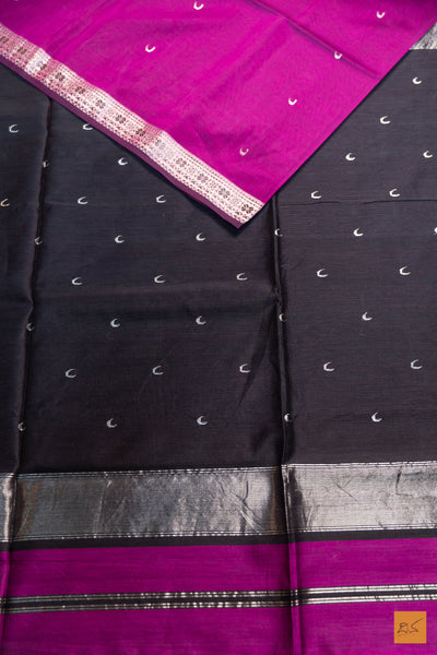 Latha- Pink Maheshwari Silk Cotton Handwoven Saree