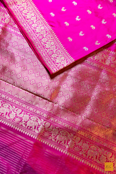Ashwini- Pink Banarasi Katan Silk Handwoven Saree