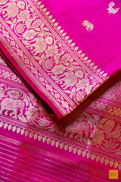 Ashwini- Pink Banarasi Katan Silk Handwoven Saree
