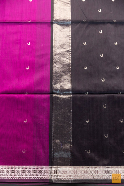 Latha- Pink Maheshwari Silk Cotton Handwoven Saree