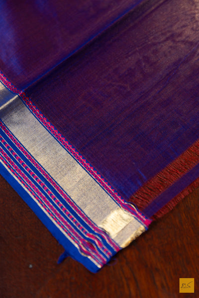 Hamsa- Orange Maheshwari Silk Cotton Handwoven Saree