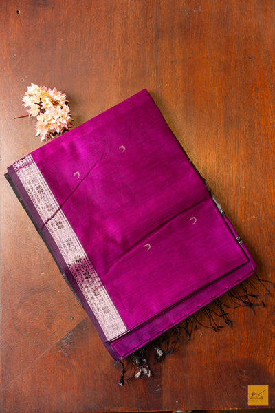 Latha- Pink Maheshwari Silk Cotton Handwoven Saree