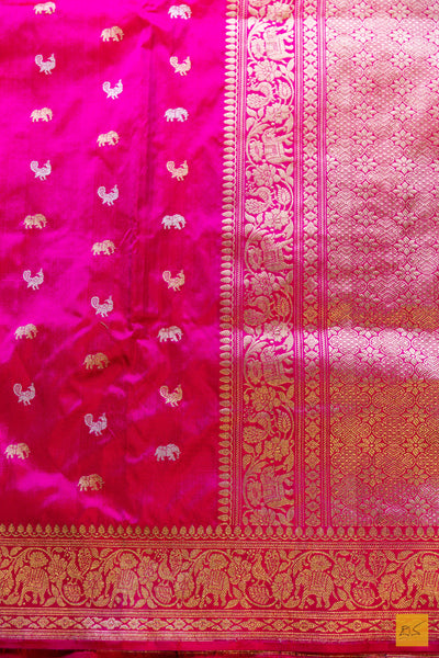 Ashwini- Pink Banarasi Katan Silk Handwoven Saree