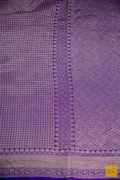 Purple Brocade Banarasi Georgette Saree