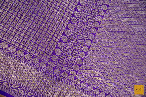 Purple Brocade Banarasi Georgette Saree