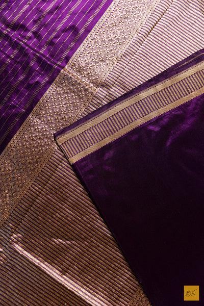 Rithika- Purple Banarasi Katan Silk Handwoven Saree