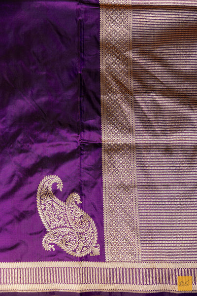 Rithika- Purple Banarasi Katan Silk Handwoven Saree