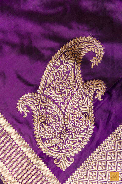 Rithika- Purple Banarasi Katan Silk Handwoven Saree
