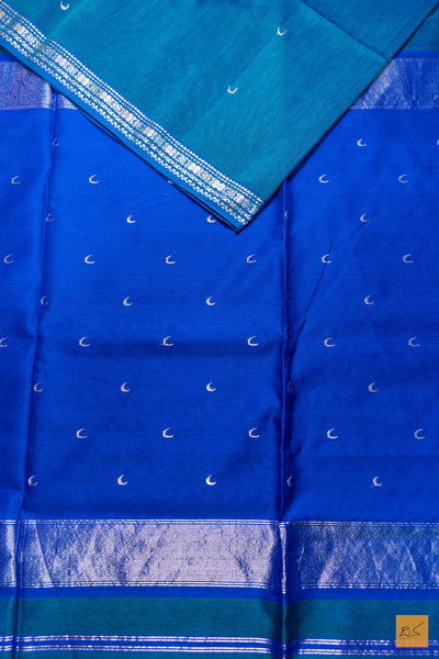 Parna- Peacock Green Maheshwari Silk Cotton Handwoven Saree