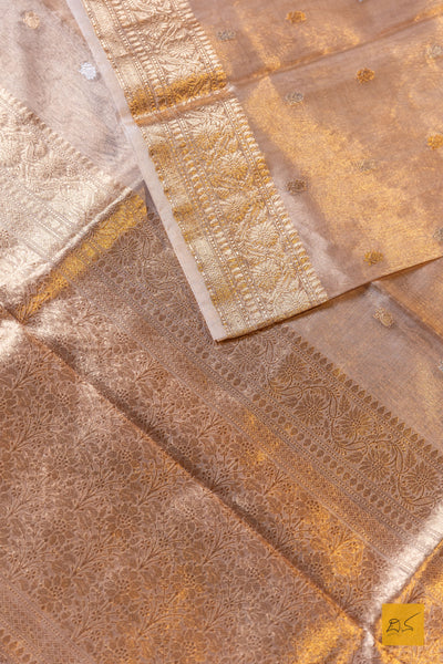 Sumukhi- Off White Banarasi Tissue Silk Organza Handwoven Saree
