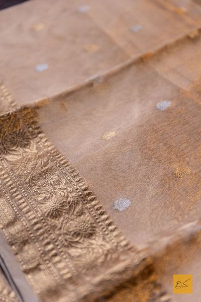 Sumukhi- Off White Banarasi Tissue Silk Organza Handwoven Saree