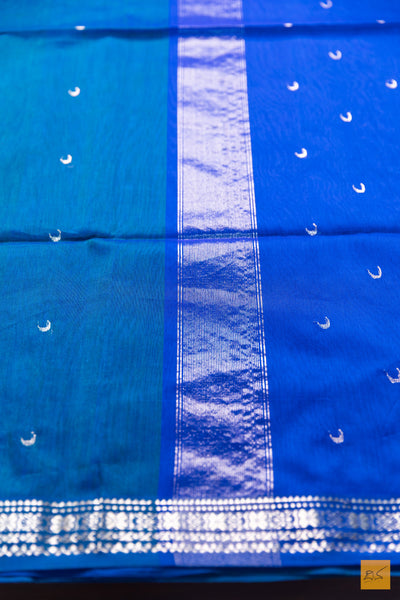 Parna- Peacock Green Maheshwari Silk Cotton Handwoven Saree